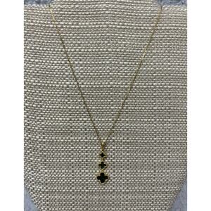 Rachael Zoe Sterling Silver Gold Plated Faux Malachite Necklace 18" #66621